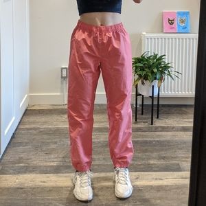 Pink rain pants